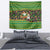 Jamaica Christmas Tapestry with Rasta Santa Snowman Gingerbread Drummer Palm Trees and Green Yellow Knit Pattern Design - Wonder Print Shop