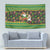 Jamaica Christmas Tapestry with Rasta Santa Snowman Gingerbread Drummer Palm Trees and Green Yellow Knit Pattern Design - Wonder Print Shop