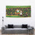 Jamaica Christmas Tapestry with Rasta Santa Snowman Gingerbread Drummer Palm Trees and Green Yellow Knit Pattern Design - Wonder Print Shop