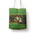 Jamaica Christmas Tote Bag with Rasta Santa Snowman Gingerbread Drummer Palm Trees and Green Yellow Knit Pattern Design - Wonder Print Shop