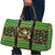 Jamaica Christmas Travel Bag with Rasta Santa Snowman Gingerbread Drummer Palm Trees and Green Yellow Knit Pattern Design - Wonder Print Shop
