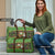 Jamaica Christmas Travel Bag with Rasta Santa Snowman Gingerbread Drummer Palm Trees and Green Yellow Knit Pattern Design - Wonder Print Shop