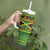 Jamaica Christmas Tumbler With Handle with Rasta Santa Snowman Gingerbread Drummer Palm Trees and Green Yellow Knit Pattern Design - Wonder Print Shop