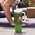 Jamaica Christmas Tumbler With Handle with Rasta Santa Snowman Gingerbread Drummer Palm Trees and Green Yellow Knit Pattern Design - Wonder Print Shop