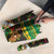 Jamaica Christmas Umbrella with Rasta Santa Snowman Gingerbread Drummer Palm Trees and Green Yellow Knit Pattern Design - Wonder Print Shop