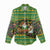 Jamaica Christmas Women Casual Shirt with Rasta Santa Snowman Gingerbread Drummer Palm Trees and Green Yellow Knit Pattern Design - Wonder Print Shop