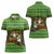 Jamaica Christmas Women Polo Shirt with Rasta Santa Snowman Gingerbread Drummer Palm Trees and Green Yellow Knit Pattern Design - Wonder Print Shop