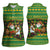 Jamaica Christmas Women Sleeveless Polo Shirt with Rasta Santa Snowman Gingerbread Drummer Palm Trees and Green Yellow Knit Pattern Design - Wonder Print Shop