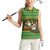 Jamaica Christmas Women Sleeveless Polo Shirt with Rasta Santa Snowman Gingerbread Drummer Palm Trees and Green Yellow Knit Pattern Design - Wonder Print Shop