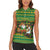 Jamaica Christmas Women Sleeveless Polo Shirt with Rasta Santa Snowman Gingerbread Drummer Palm Trees and Green Yellow Knit Pattern Design - Wonder Print Shop