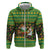 Jamaica Christmas Zip Hoodie with Rasta Santa Snowman Gingerbread Drummer Palm Trees and Green Yellow Knit Pattern Design - Wonder Print Shop