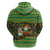 Jamaica Christmas Zip Hoodie with Rasta Santa Snowman Gingerbread Drummer Palm Trees and Green Yellow Knit Pattern Design - Wonder Print Shop