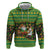 Jamaica Christmas Zip Hoodie with Rasta Santa Snowman Gingerbread Drummer Palm Trees and Green Yellow Knit Pattern Design - Wonder Print Shop