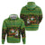 Jamaica Christmas Zip Hoodie with Rasta Santa Snowman Gingerbread Drummer Palm Trees and Green Yellow Knit Pattern Design - Wonder Print Shop