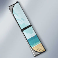 Jamaica Christmas Auto Sun Shade with Rasta Santa Snowman Hammock Angel Palm Trees and Tropical Beach Design - Wonder Print Shop