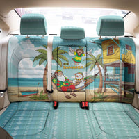 Jamaica Christmas Back Car Seat Cover with Rasta Santa Snowman Hammock Angel Palm Trees and Tropical Beach Design - Wonder Print Shop