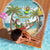 Jamaica Christmas Beach Blanket with Rasta Santa Snowman Hammock Angel Palm Trees and Tropical Beach Design - Wonder Print Shop
