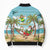 Jamaica Christmas Bomber Puffer Jacket with Rasta Santa Snowman Hammock Angel Palm Trees and Tropical Beach Design - Wonder Print Shop