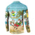 Jamaica Christmas Button Sweatshirt with Rasta Santa Snowman Hammock Angel Palm Trees and Tropical Beach Design - Wonder Print Shop