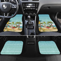 Jamaica Christmas Car Mats with Rasta Santa Snowman Hammock Angel Palm Trees and Tropical Beach Design - Wonder Print Shop