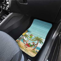 Jamaica Christmas Car Mats with Rasta Santa Snowman Hammock Angel Palm Trees and Tropical Beach Design - Wonder Print Shop