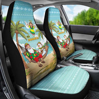 Jamaica Christmas Car Seat Cover with Rasta Santa Snowman Hammock Angel Palm Trees and Tropical Beach Design - Wonder Print Shop