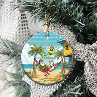 Jamaica Christmas Ceramic Ornament with Rasta Santa Snowman Hammock Angel Palm Trees and Tropical Beach Design - Wonder Print Shop