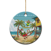 Jamaica Christmas Ceramic Ornament with Rasta Santa Snowman Hammock Angel Palm Trees and Tropical Beach Design - Wonder Print Shop