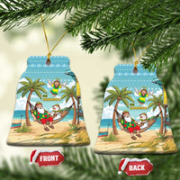 Jamaica Christmas Ceramic Ornament with Rasta Santa Snowman Hammock Angel Palm Trees and Tropical Beach Design - Wonder Print Shop