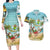 Jamaica Christmas Couples Matching Long Sleeve Bodycon Dress and Hawaiian Shirt with Rasta Santa Snowman Hammock Angel Palm Trees and Tropical Beach Design - Wonder Print Shop