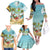 Jamaica Christmas Family Matching Off The Shoulder Long Sleeve Dress and Hawaiian Shirt with Rasta Santa Snowman Hammock Angel Palm Trees and Tropical Beach Design - Wonder Print Shop