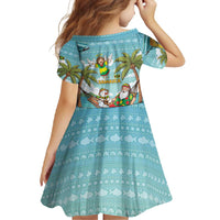 Jamaica Christmas Family Matching Off Shoulder Maxi Dress and Hawaiian Shirt with Rasta Santa Snowman Hammock Angel Palm Trees and Tropical Beach Design - Wonder Print Shop