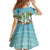 Jamaica Christmas Family Matching Off Shoulder Short Dress and Hawaiian Shirt with Rasta Santa Snowman Hammock Angel Palm Trees and Tropical Beach Design - Wonder Print Shop