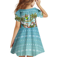 Jamaica Christmas Family Matching Puletasi and Hawaiian Shirt with Rasta Santa Snowman Hammock Angel Palm Trees and Tropical Beach Design - Wonder Print Shop