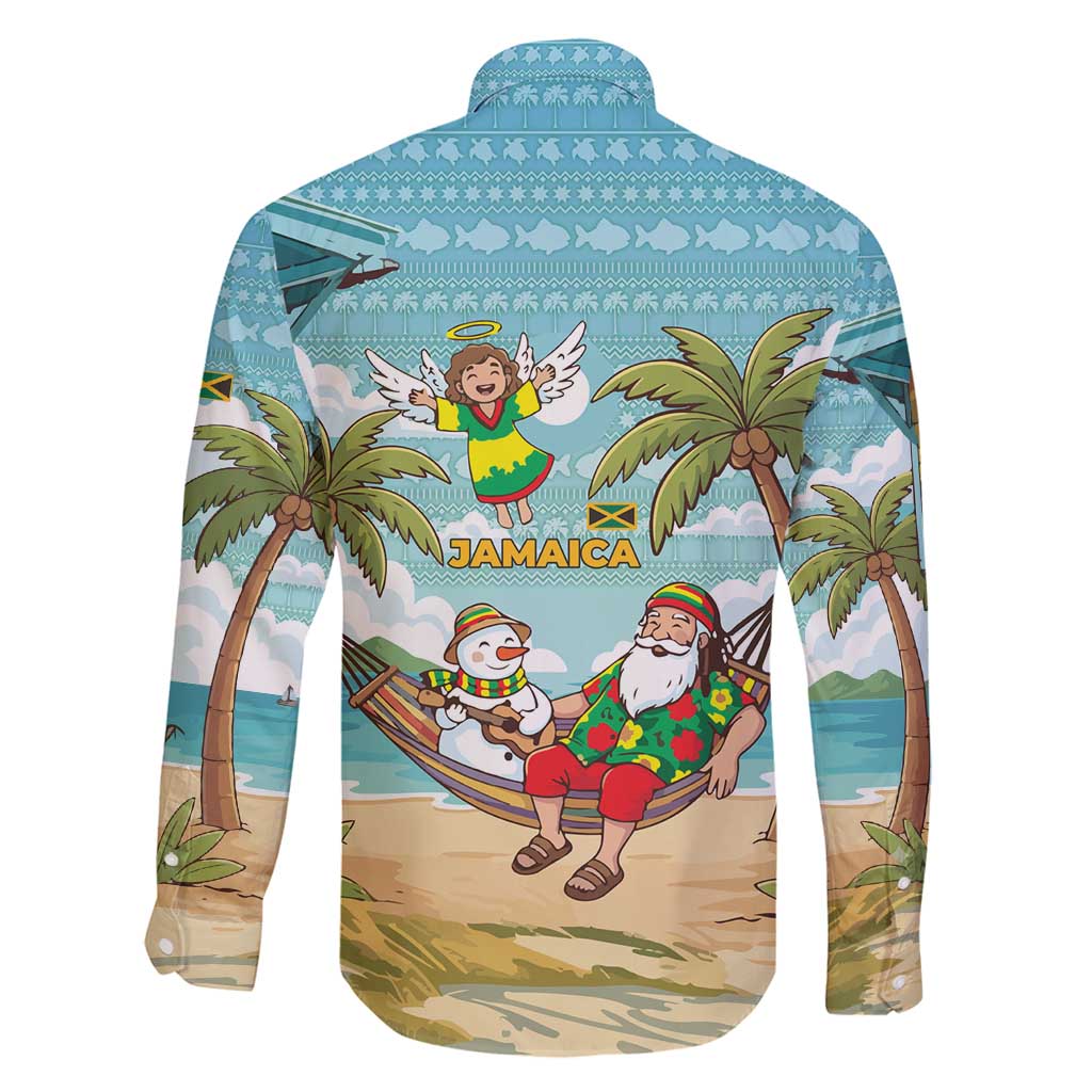 Jamaica Christmas Family Matching Puletasi and Hawaiian Shirt with Rasta Santa Snowman Hammock Angel Palm Trees and Tropical Beach Design - Wonder Print Shop