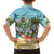Jamaica Christmas Family Matching Summer Maxi Dress and Hawaiian Shirt with Rasta Santa Snowman Hammock Angel Palm Trees and Tropical Beach Design - Wonder Print Shop