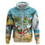 Jamaica Christmas Hoodie with Rasta Santa Snowman Hammock Angel Palm Trees and Tropical Beach Design - Wonder Print Shop