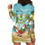 Jamaica Christmas Hoodie Dress with Rasta Santa Snowman Hammock Angel Palm Trees and Tropical Beach Design - Wonder Print Shop