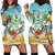 Jamaica Christmas Hoodie Dress with Rasta Santa Snowman Hammock Angel Palm Trees and Tropical Beach Design - Wonder Print Shop