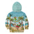 Jamaica Christmas Kid Hoodie with Rasta Santa Snowman Hammock Angel Palm Trees and Tropical Beach Design - Wonder Print Shop