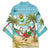 Jamaica Christmas Kimono with Rasta Santa Snowman Hammock Angel Palm Trees and Tropical Beach Design - Wonder Print Shop