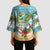 Jamaica Christmas Kimono Sleeve Blouse with Rasta Santa Snowman Hammock Angel Palm Trees and Tropical Beach Design - Wonder Print Shop