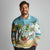 Jamaica Christmas Long Sleeve Polo Shirt with Rasta Santa Snowman Hammock Angel Palm Trees and Tropical Beach Design - Wonder Print Shop