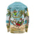 Jamaica Christmas Long Sleeve Shirt with Rasta Santa Snowman Hammock Angel Palm Trees and Tropical Beach Design - Wonder Print Shop