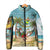 Jamaica Christmas Padded Jacket with Rasta Santa Snowman Hammock Angel Palm Trees and Tropical Beach Design - Wonder Print Shop