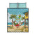 Jamaica Christmas Quilt Bed Set with Rasta Santa Snowman Hammock Angel Palm Trees and Tropical Beach Design - Wonder Print Shop