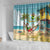 Jamaica Christmas Shower Curtain with Rasta Santa Snowman Hammock Angel Palm Trees and Tropical Beach Design - Wonder Print Shop
