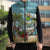 Jamaica Christmas Sleeveless Puffer Jacket with Rasta Santa Snowman Hammock Angel Palm Trees and Tropical Beach Design - Wonder Print Shop