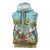 Jamaica Christmas Sleeveless Zip Hoodie with Rasta Santa Snowman Hammock Angel Palm Trees and Tropical Beach Design - Wonder Print Shop