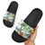 Jamaica Christmas Slide Sandals with Rasta Santa Snowman Hammock Angel Palm Trees and Tropical Beach Design - Wonder Print Shop